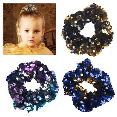 Designer Scrunchies Famous Brands Fashion New Two-Tone Mermaid Sequin Hair Band