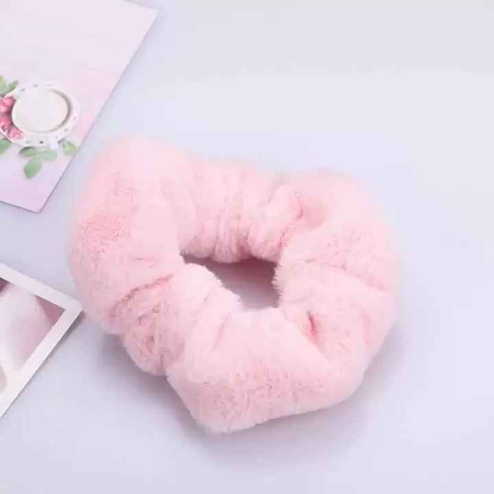 Fashion Girl Jade Rabbit Velvet Large Intestine Hair Circle Candy Color Plush Head Band