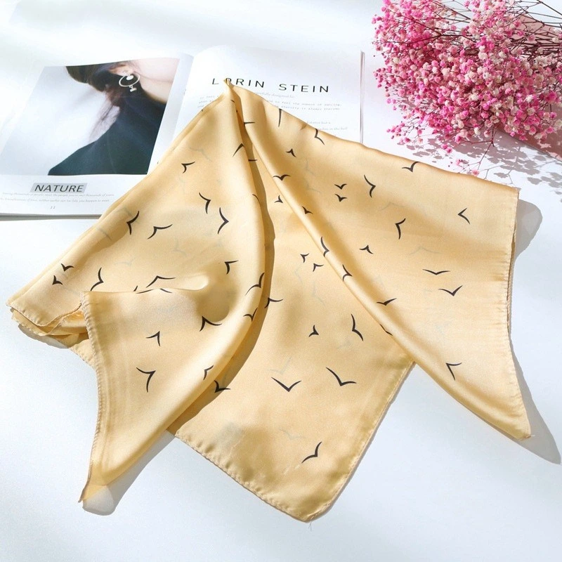 70*70cm Girls Silk Feeling Square Bandana Hair Neck Scarf