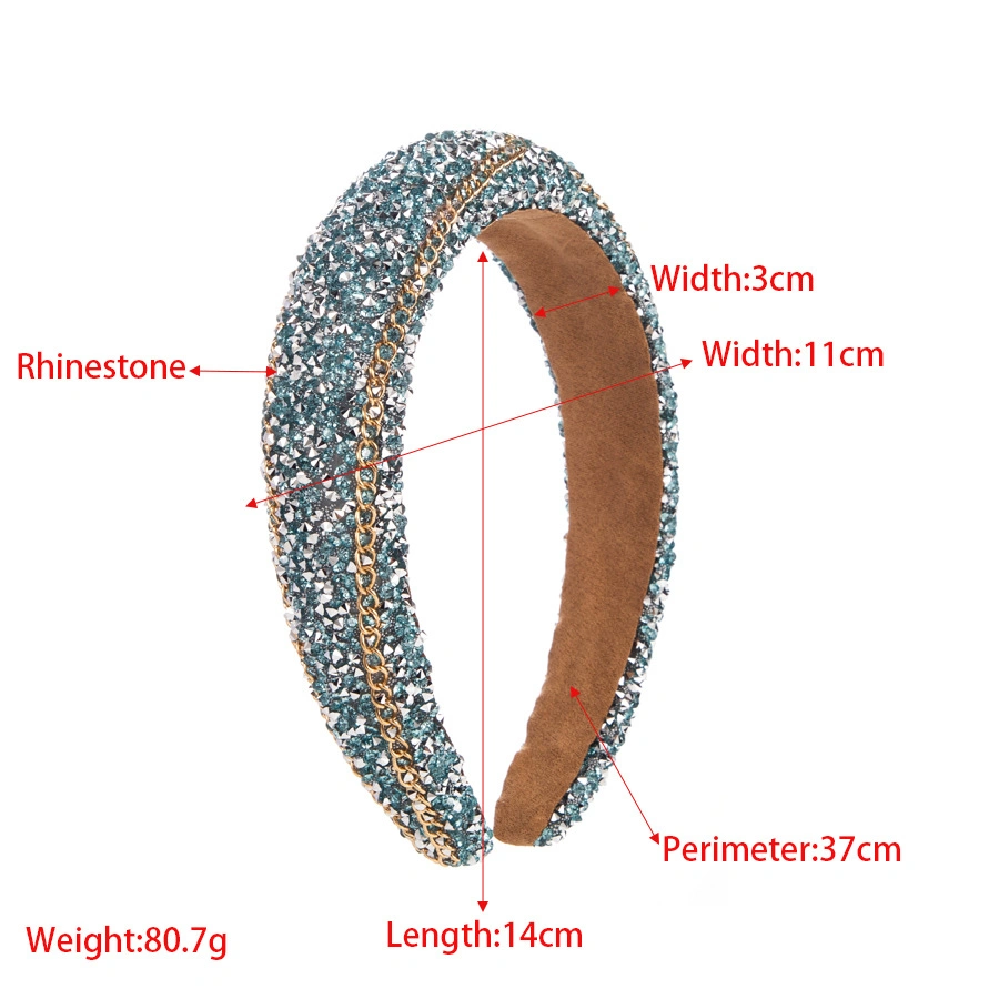 Custom Wholesale Glitter Bling Headbands Thick Padded Sponge Headband