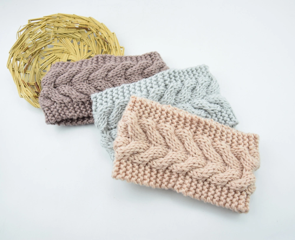 Wool Knitted Hair Band Retro Simple Wide Brimmed Women Wash Face Hair Band Autumn and Winter