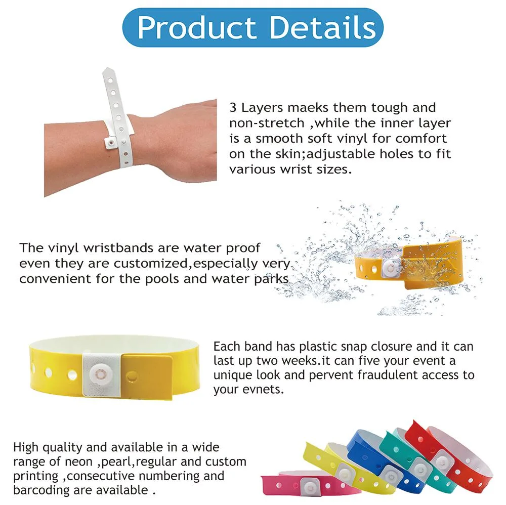 Wholesale Soft Plastic Adjustable PVC Vinyl Wristband Custom L Shape