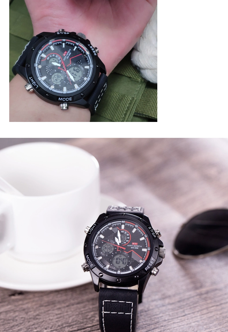 Quartz Watches Men&prime;s Gift Watches Stainless Steels and Leather Straps Silicone Bands