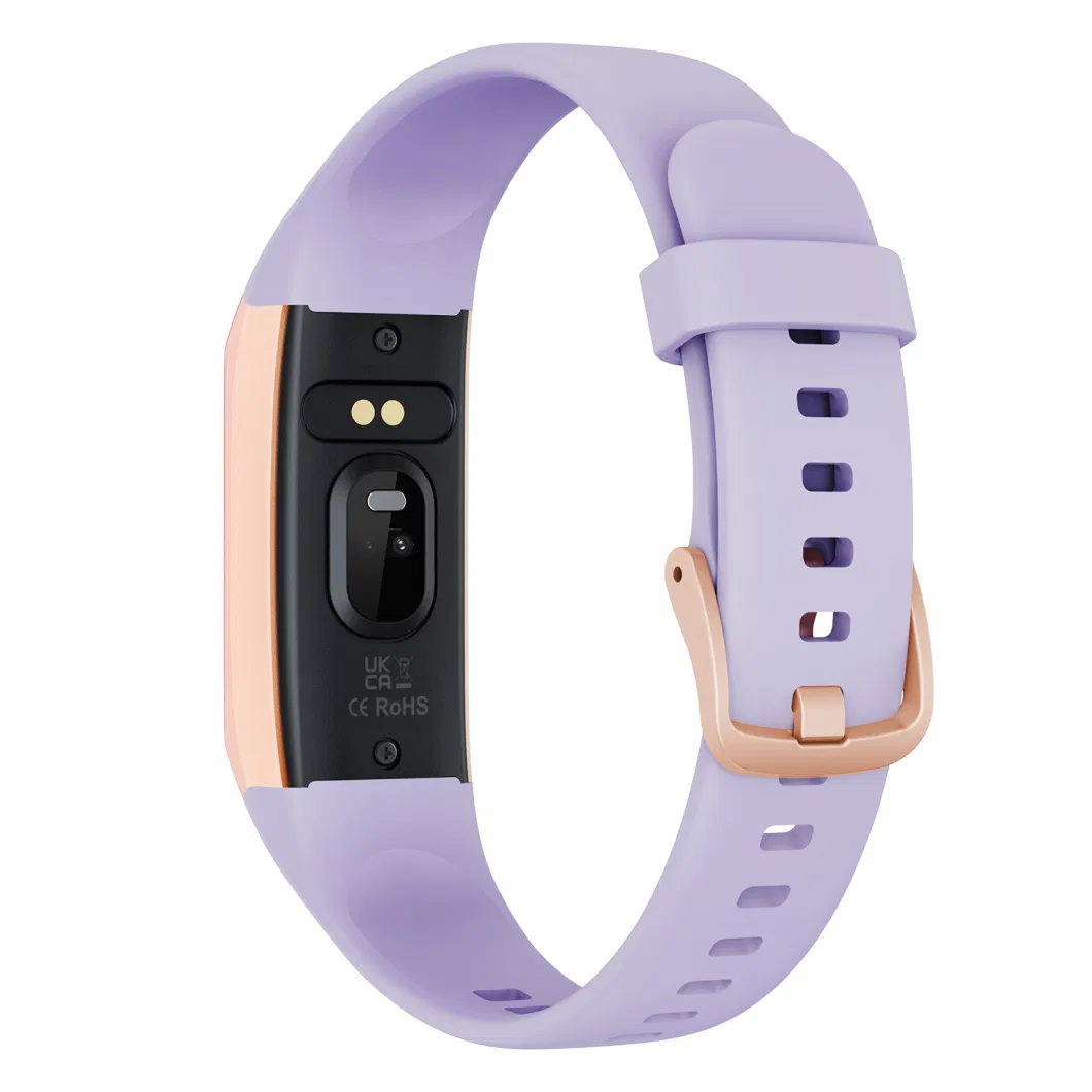 C60 1.1 Inch Waterproof Smart Watch Heart Rate Blood Oxygen Monitor Body Temperature Detection Fitness Tracker Sports Smart Wristband - Light Purple