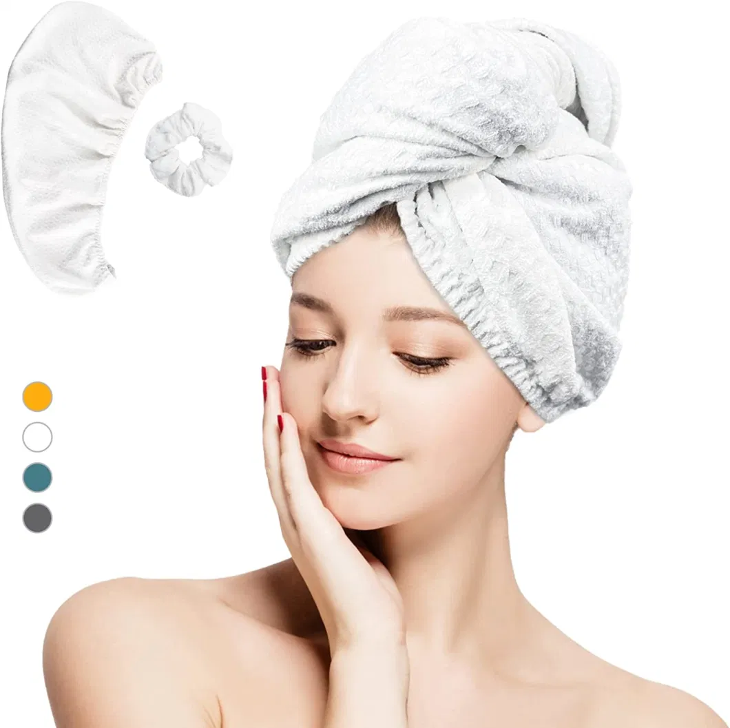 Microfiber Waffle Rapid Drying Hair Turban Hair Towel Wrap