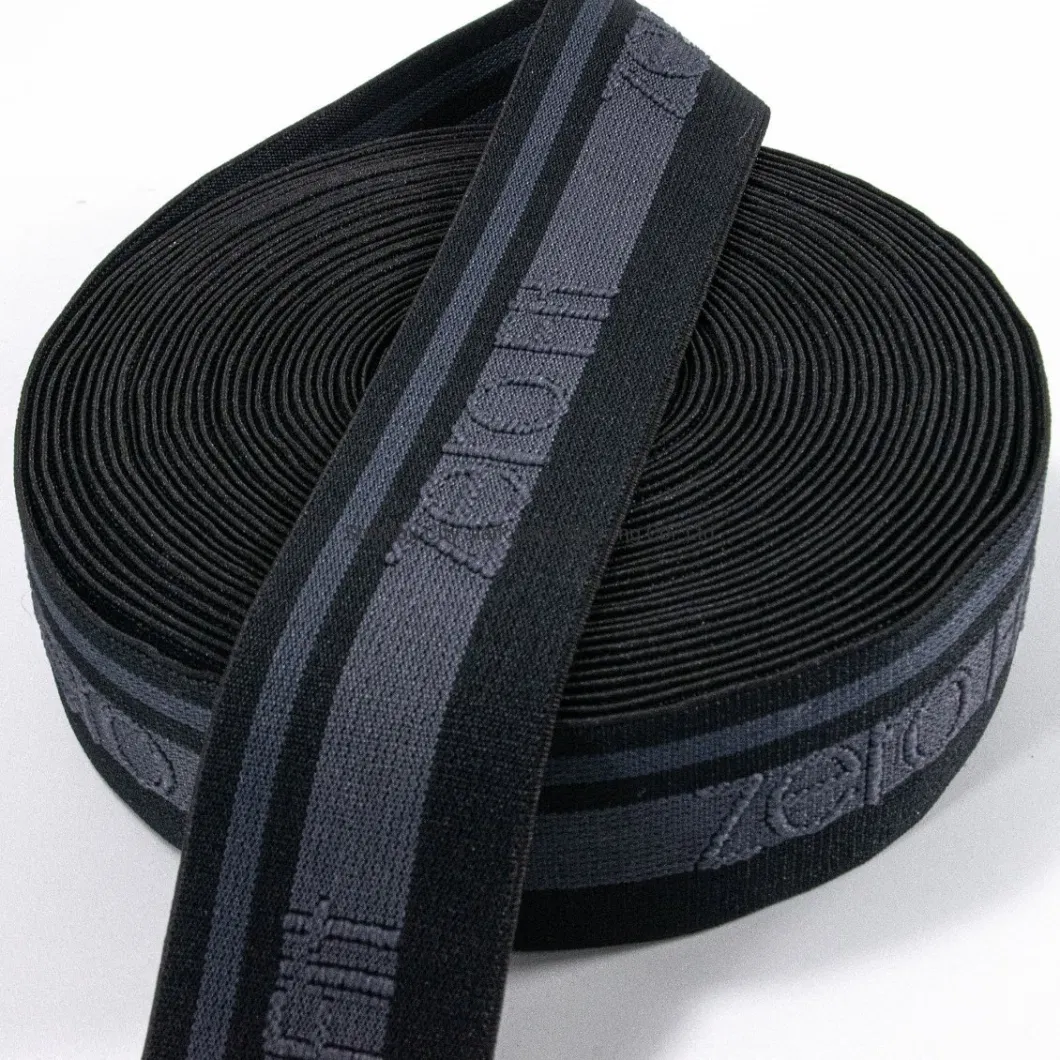 Weaving Elastic Webbing Custom Design Jacquard Pattern Nylon Woven Elastic Waist Band