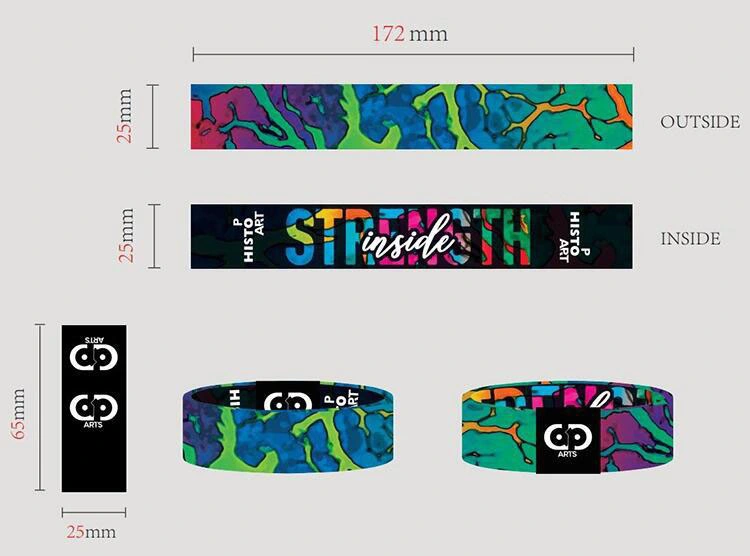 Customized Thin Elastic Sublimation Polyester Sport Wristband with Woven Label