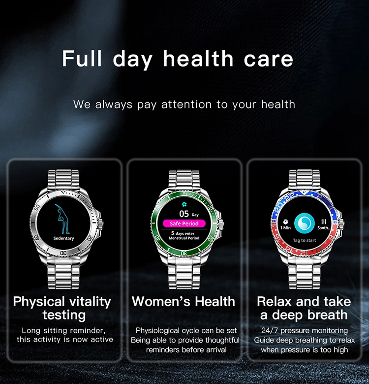 New Products R1 Smart Watch 2024 Round Screen Metal Band IP68 Waterproof Bt Call Heart Rate Sport Wristband for Men R1 Smart Watch