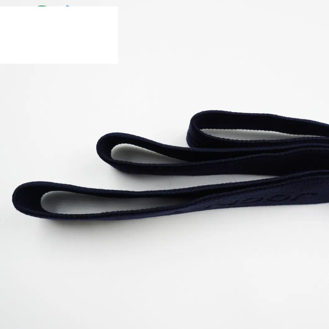 Factory Made Navy Color Anti-Skid Twill Elastic Belt with Thickened Embossing Letters