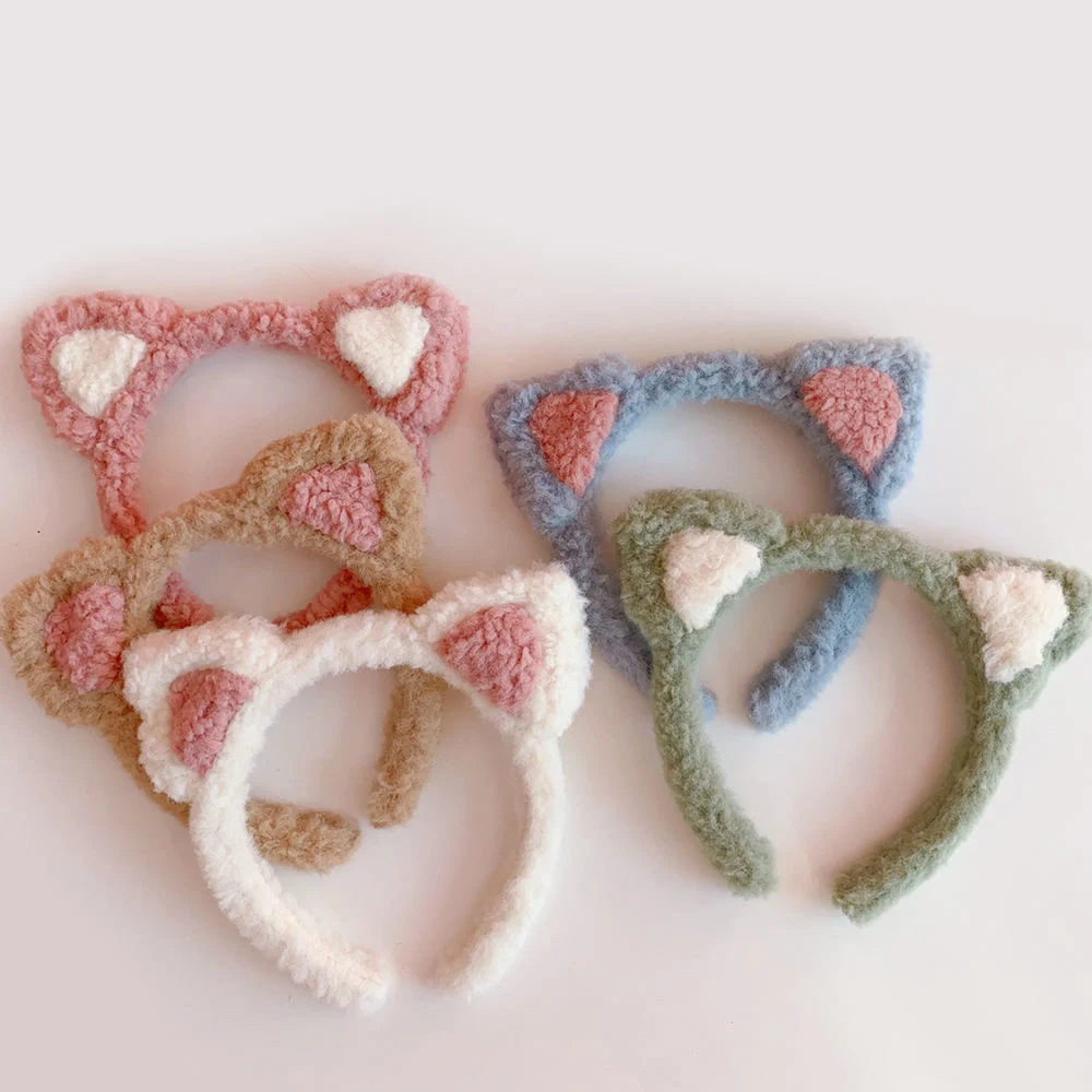 Korean Cute Cartoon Cat Ear Lamb Wool Furry Headbands