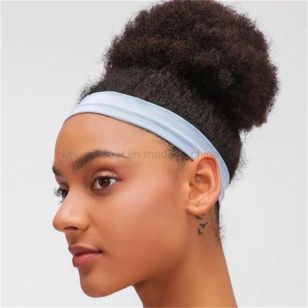 Colorful Low MOQ Custom Logo Package Nylon Black Women Yoga Exercise Fitness Sports Stretch Sweatband Headband