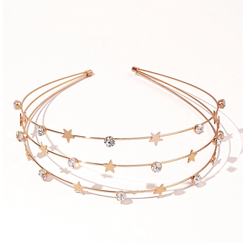 Metal Hair Hoops Stars Rhinestones Headband