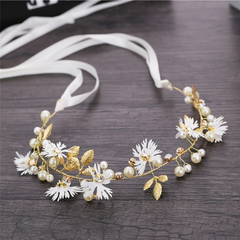 Daisy Garland Crystal Beads Hair Band Wedding Dress Accessories Hair Hoop Headbands