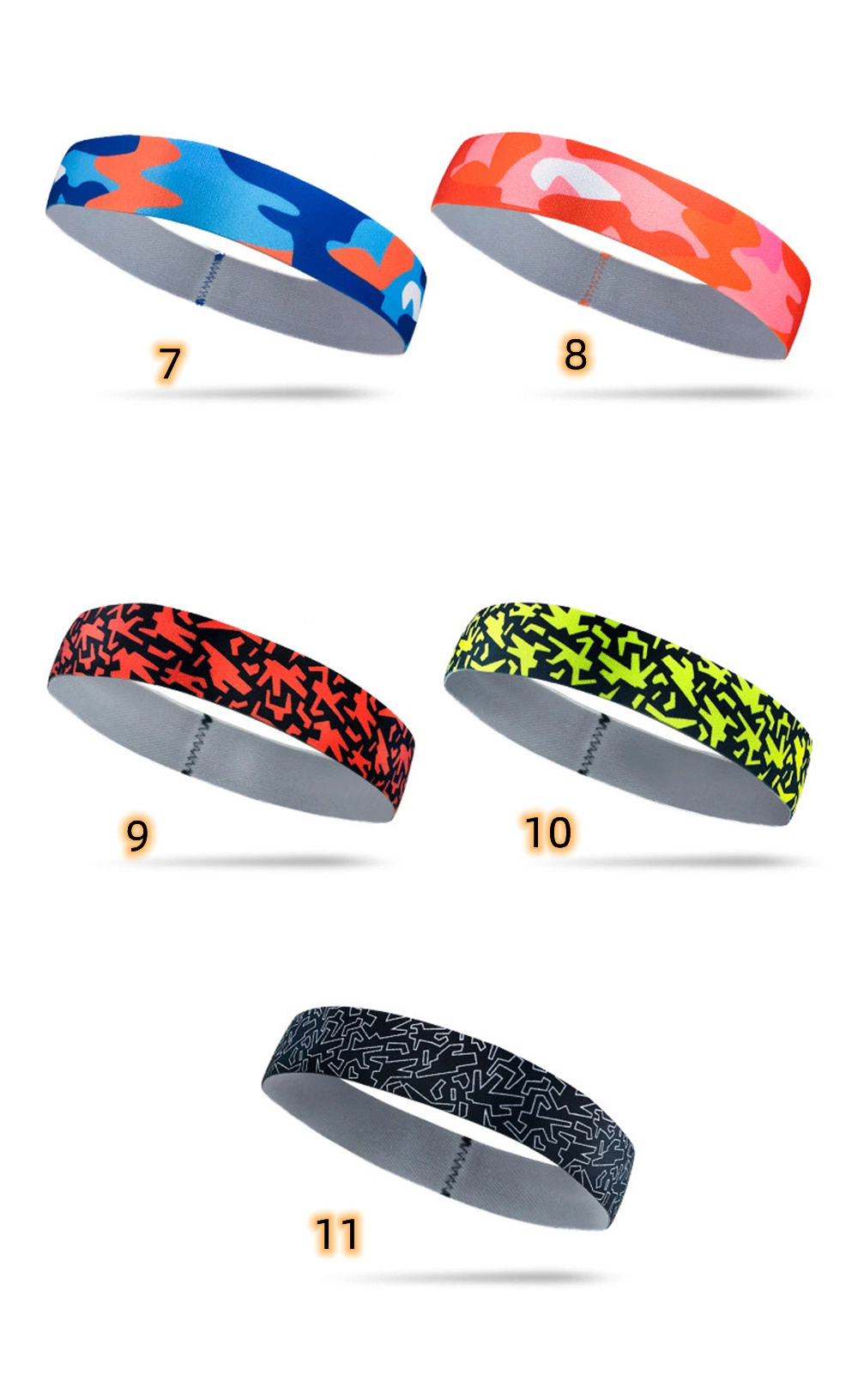 Women Men Sweatband Yoga Elastic Wide Headbands Gym Sports