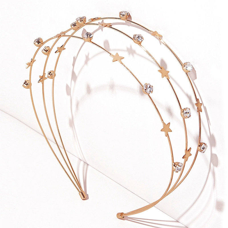 Metal Hair Hoops Stars Rhinestones Headband