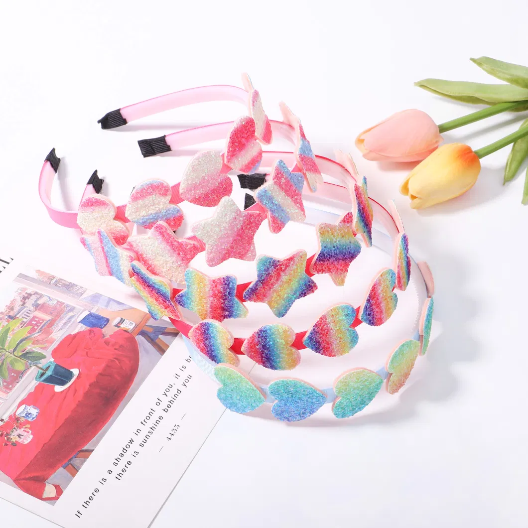 Wholesale Sweet Bow Heart Star Glitter Kids Headband for Toddler