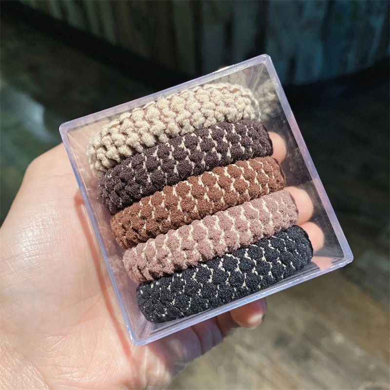 5 Boxed Chunky Bun Hair Bands with High Stretch Seamless Hair Bands