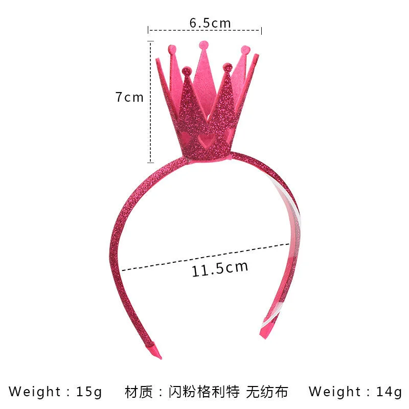 Girls Shiny Crown Hair Hoop Headwear Photo Props Sweet Hairband Cute Headbands for Wedding