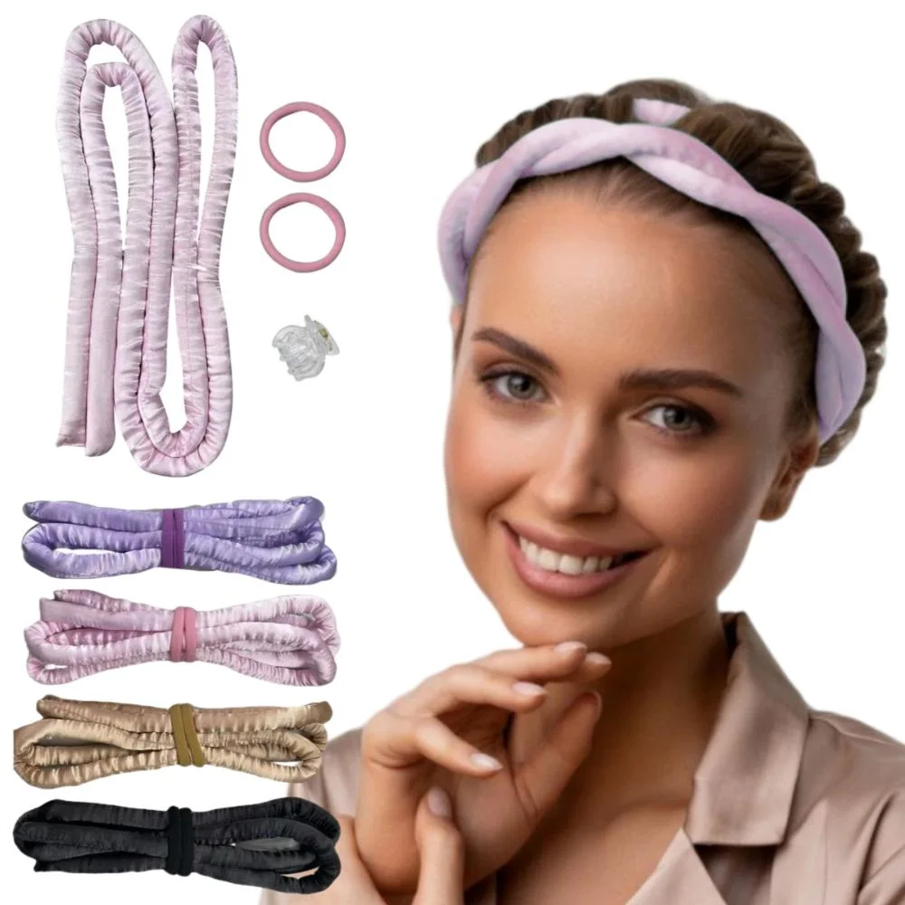 Heatless Curling Rod Headband No Heat Silk Curls Ribbon Hair Rollers Sleeping Soft Headband Lazy Hair Curlers Hair Styling Tools