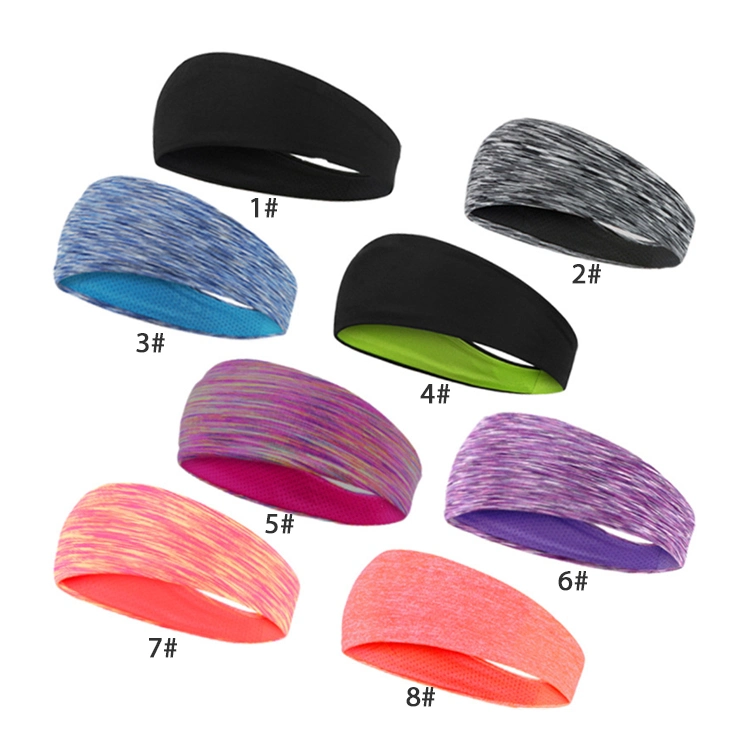 Wholesale OEM Design Eco Friendly Double Layer Elastic Athletic Hairbands, Custom Yoga Fitness Sports Sweatband Running Headbands for Men and Women