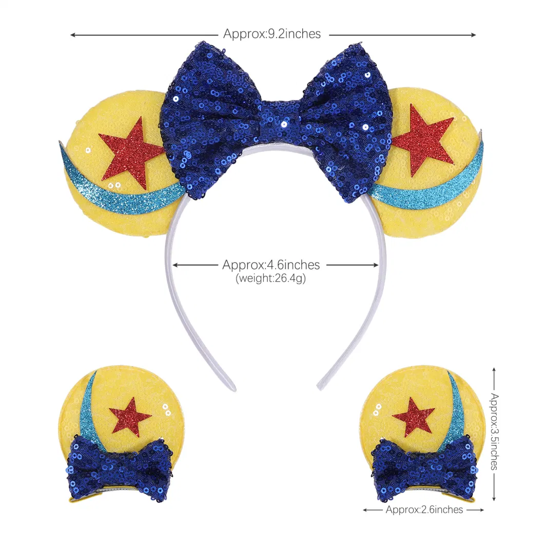 New Sequined Hair Hoop Mickey Mouse Bowknot Head Band Costume Headband