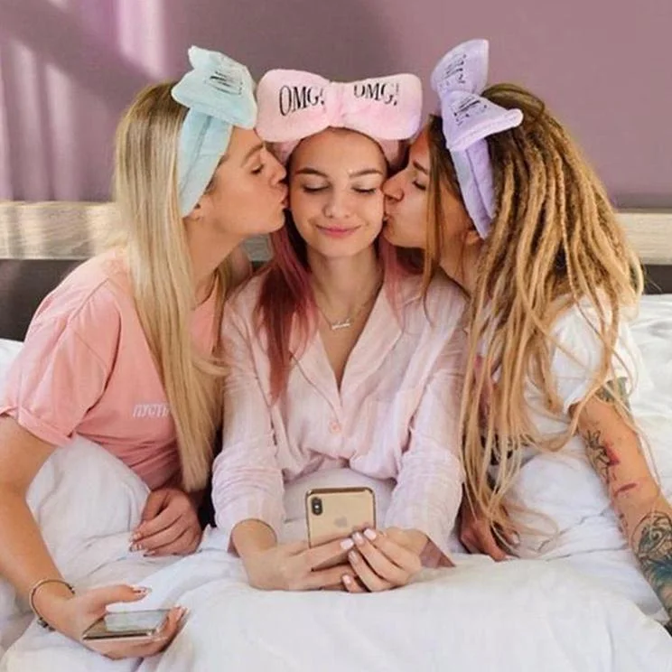 Omg Elastic SPA Makeup Headband Velvet Cute Bow Hair Accessories Hairband