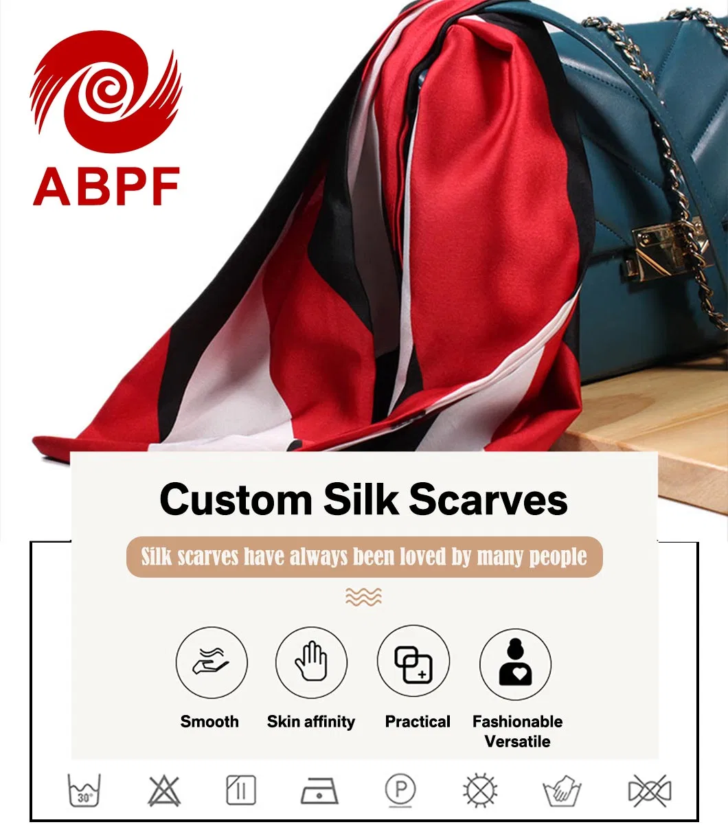 Custom Digital Printed Head Silk Hair Scarf Bandana Designer Wholesale Satin Silk Twill Scarf Women Printing Square Scarves