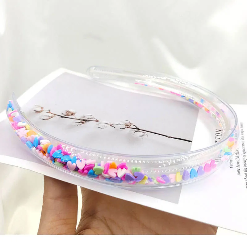 Children&prime;s Transparent PVC Quicksand Sequin Hair Band Headband