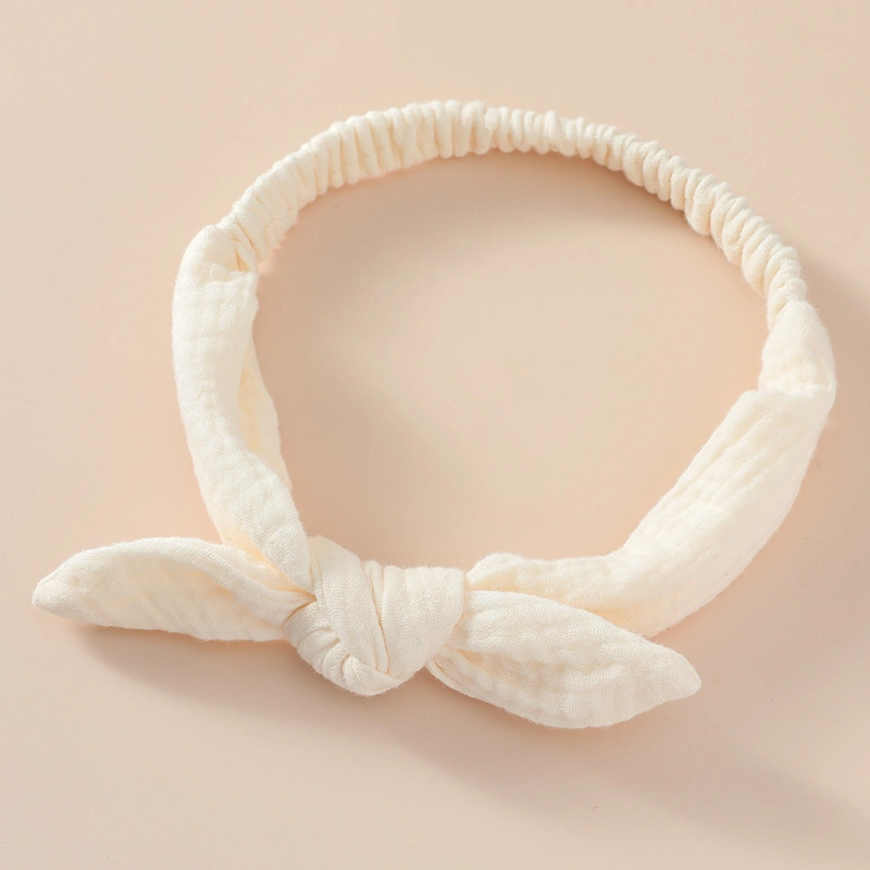 Pure Cotton Rabbit Ears Headband Girls&prime; Tie Wide Bow Children&prime;s Headband
