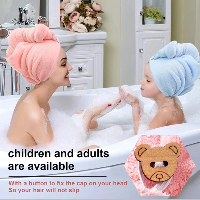 Microfiber Hair Drying Hat Towel Shower Bath SPA Turban Hair Dry Cap