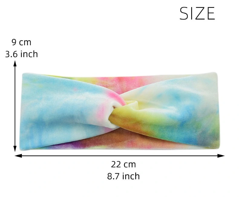 Tie-Dye Hair Band Sports Headgear Yoga Breathable Headband Gradient Color Fabric Headband