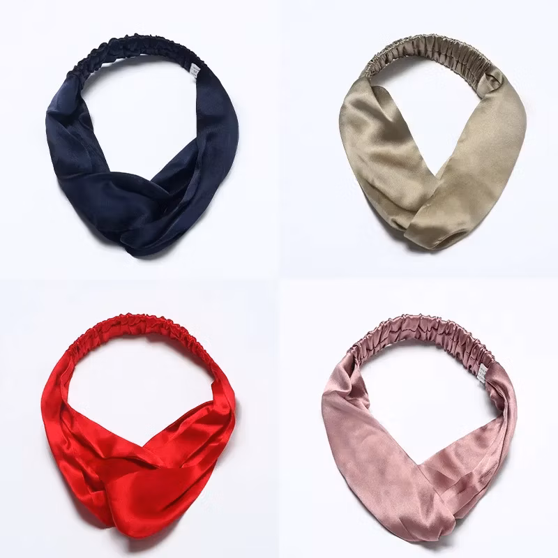 New Design 100%Silk Mulberry Skin Care Fabric Luxury Silk Headband Women Hair Accessory