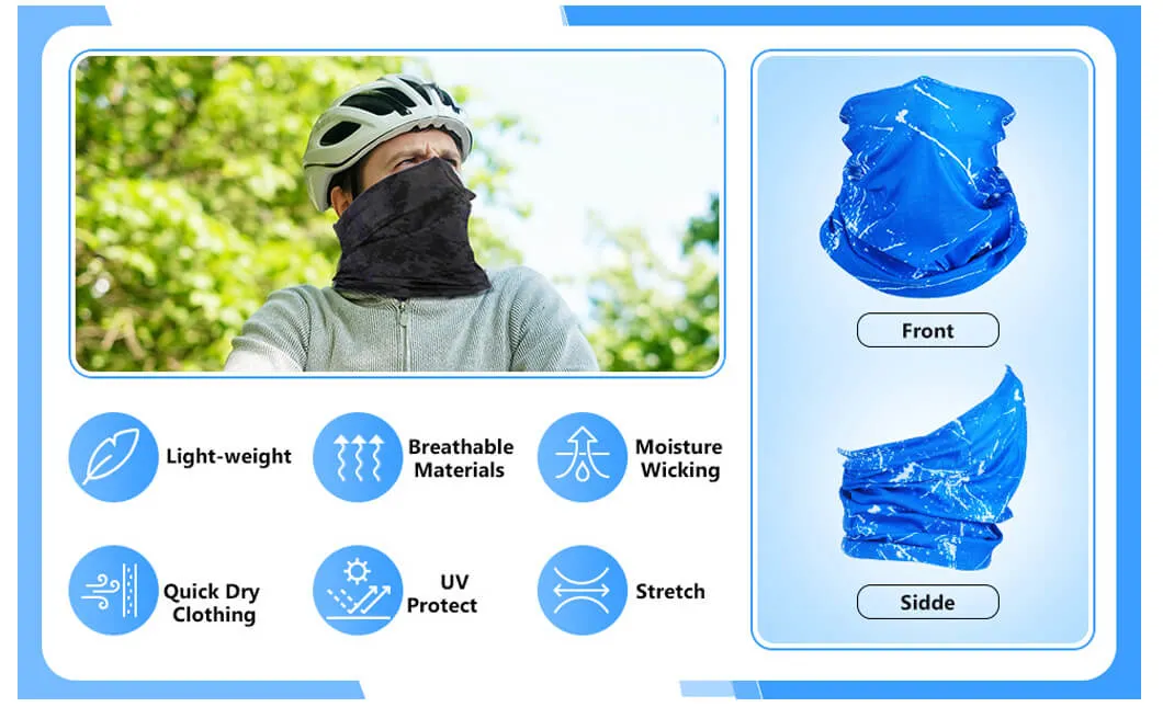 Customized Multifunction Cycling Neck Gaiter Seamless Tube Polyester Bandana Face Cover Balaclava Headband