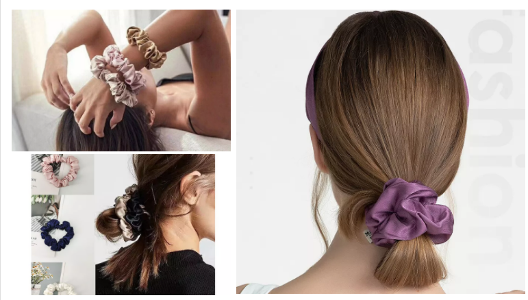 Factory Wholesale 100% Silk Charmuse Elastic Hair Ring Hair Tie Luxury Fashion Scrunchies