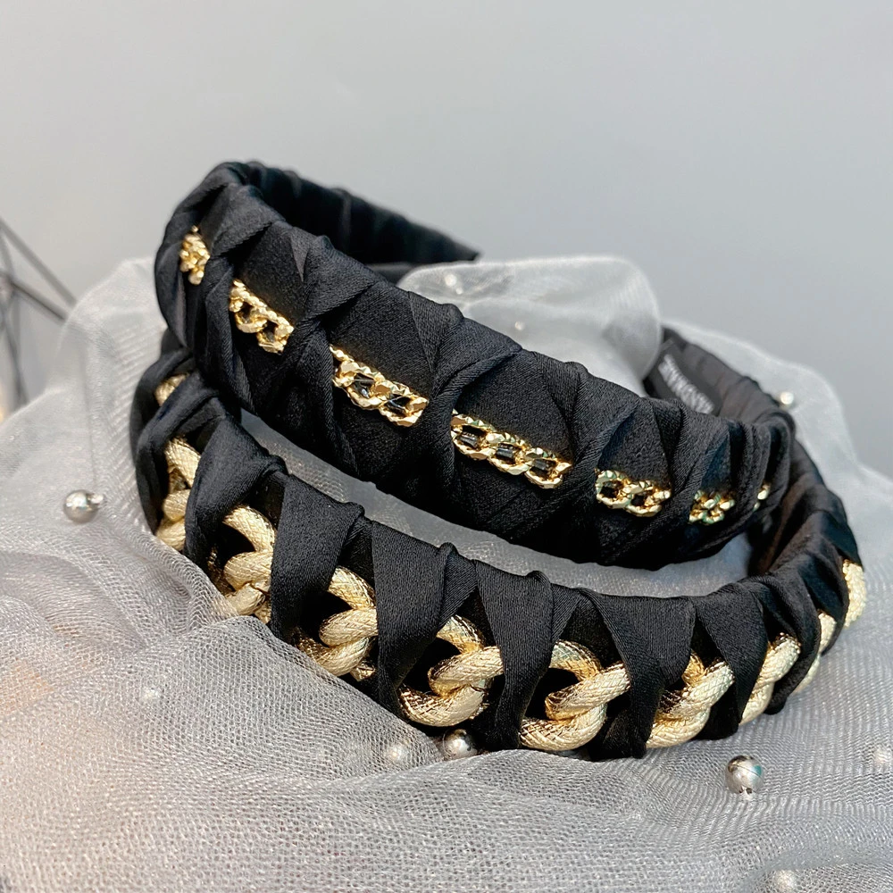 Gold Chain Black Headband Metal Fashion Personality Headband