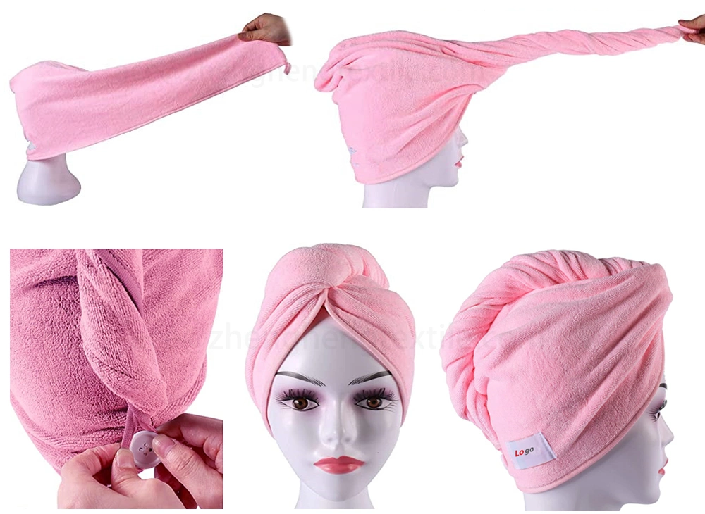 Best Selling High Quality 320GSM Instant Absorbing and Fast Drying Towel Microfiber Hair Wrapped Cap and Turbans