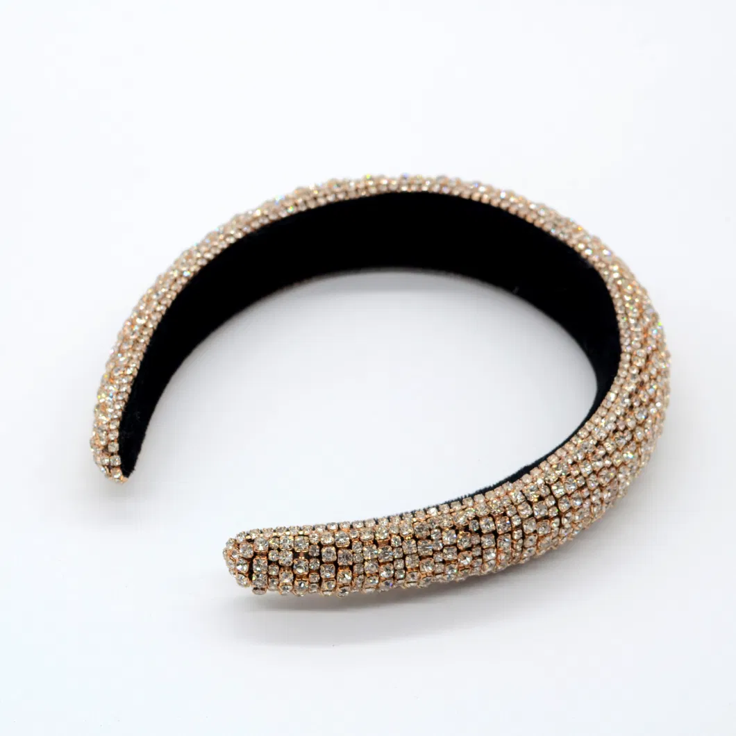 Colorful Bling Rhinestone Designer Hair Band Glitter Crystal Diamond Headband for Women