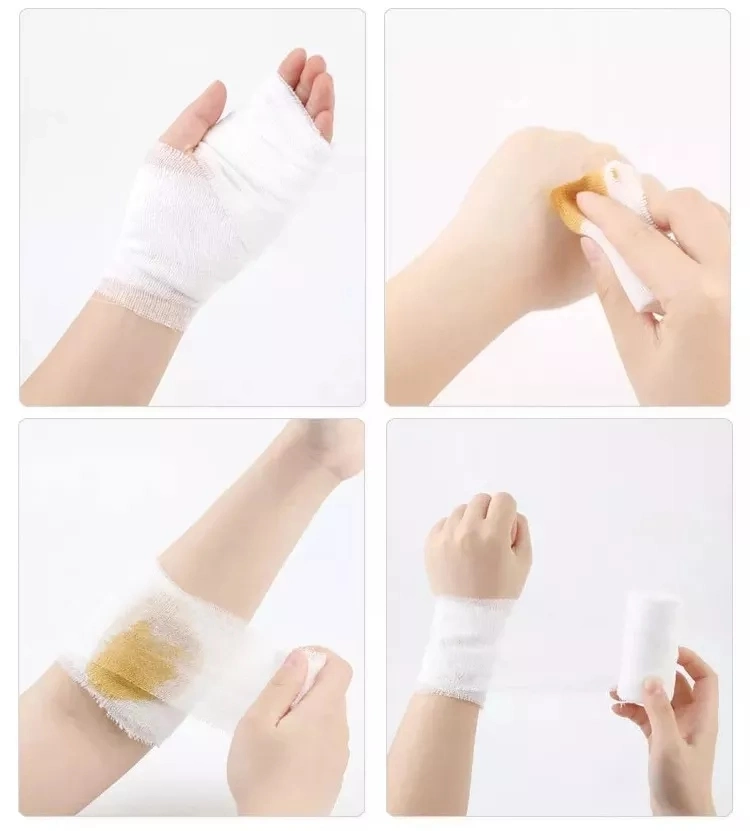 Disposable Surgical Bleached Cotton Absorbent Bandage Gauze Roll for Medical