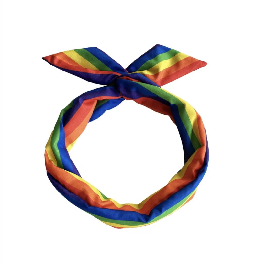 Custom Print Wholesale Sublimation Rainbow Hair Hoop Dog Bandana