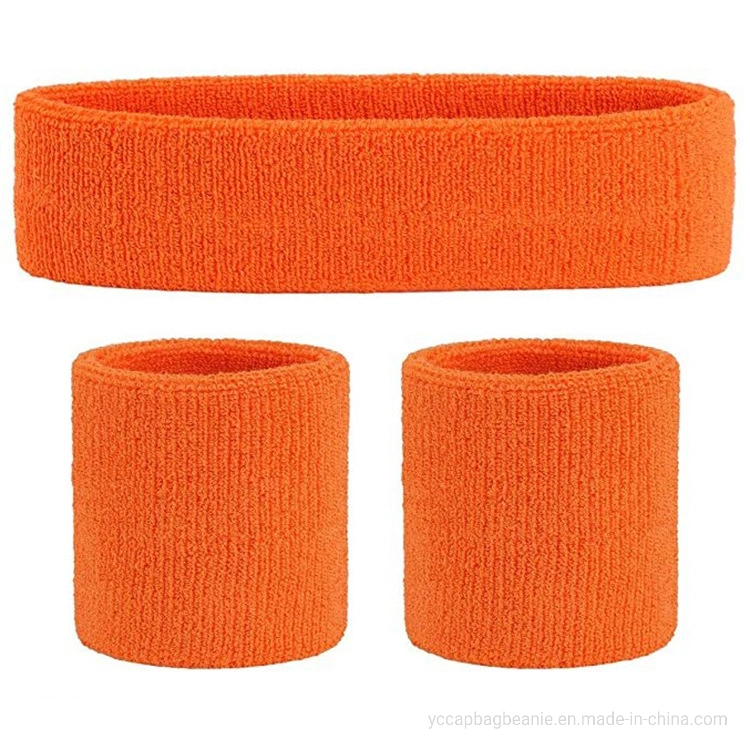 Custom 100%Cotton Sports Sweat Soft Wristband Headband