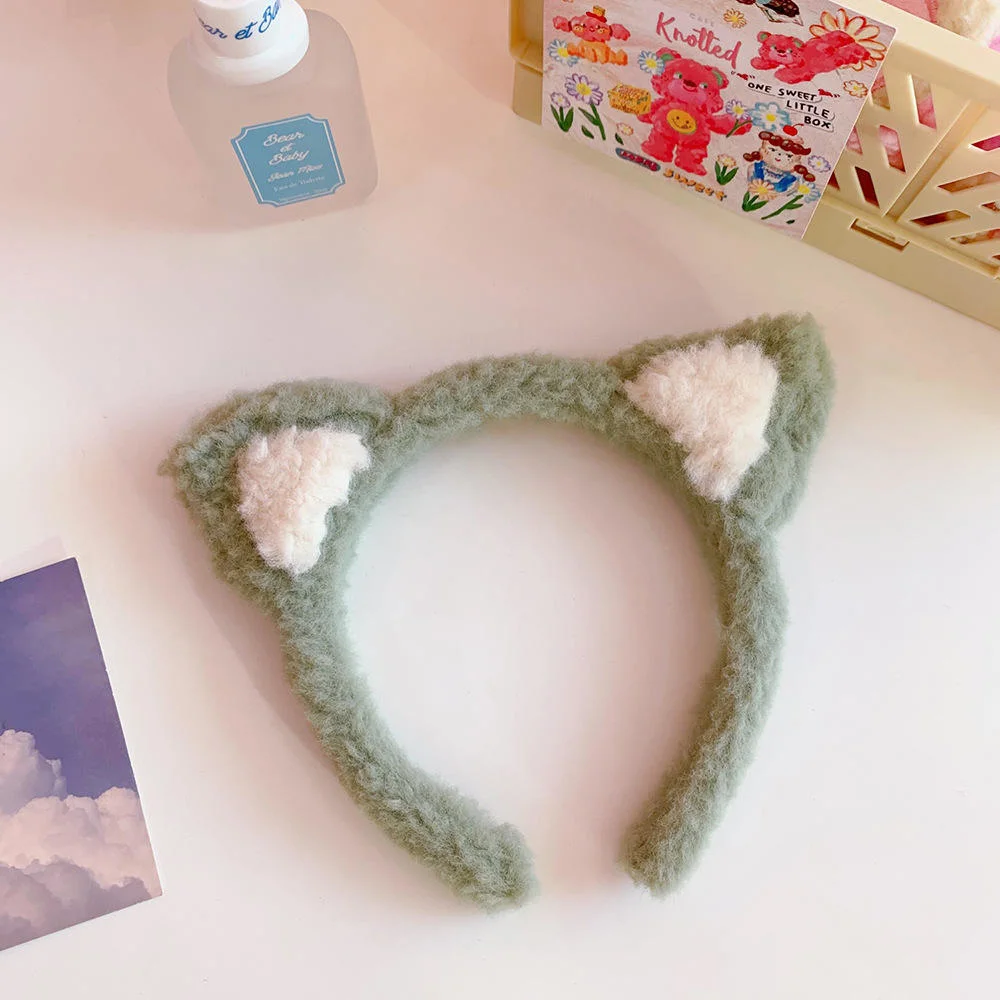 Korean Cute Cartoon Cat Ear Lamb Wool Furry Headbands