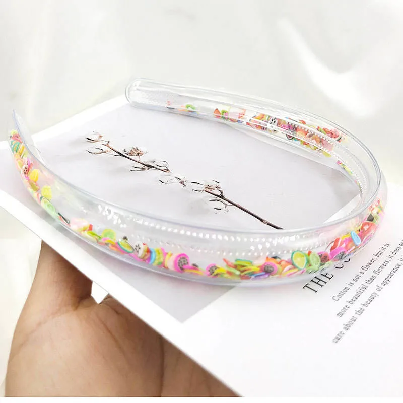 Children&prime;s Transparent PVC Quicksand Sequin Hair Band Headband