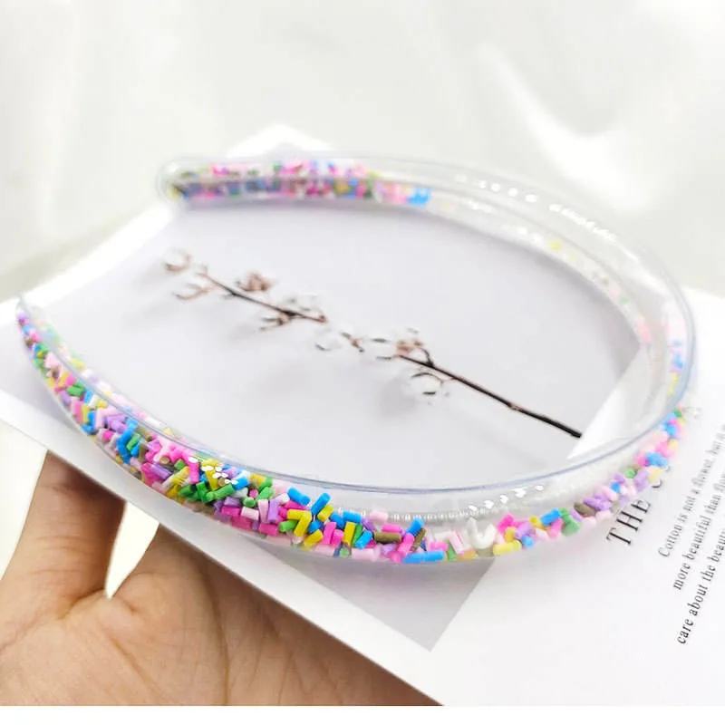 Children&prime;s Transparent PVC Quicksand Sequin Hair Band Headband