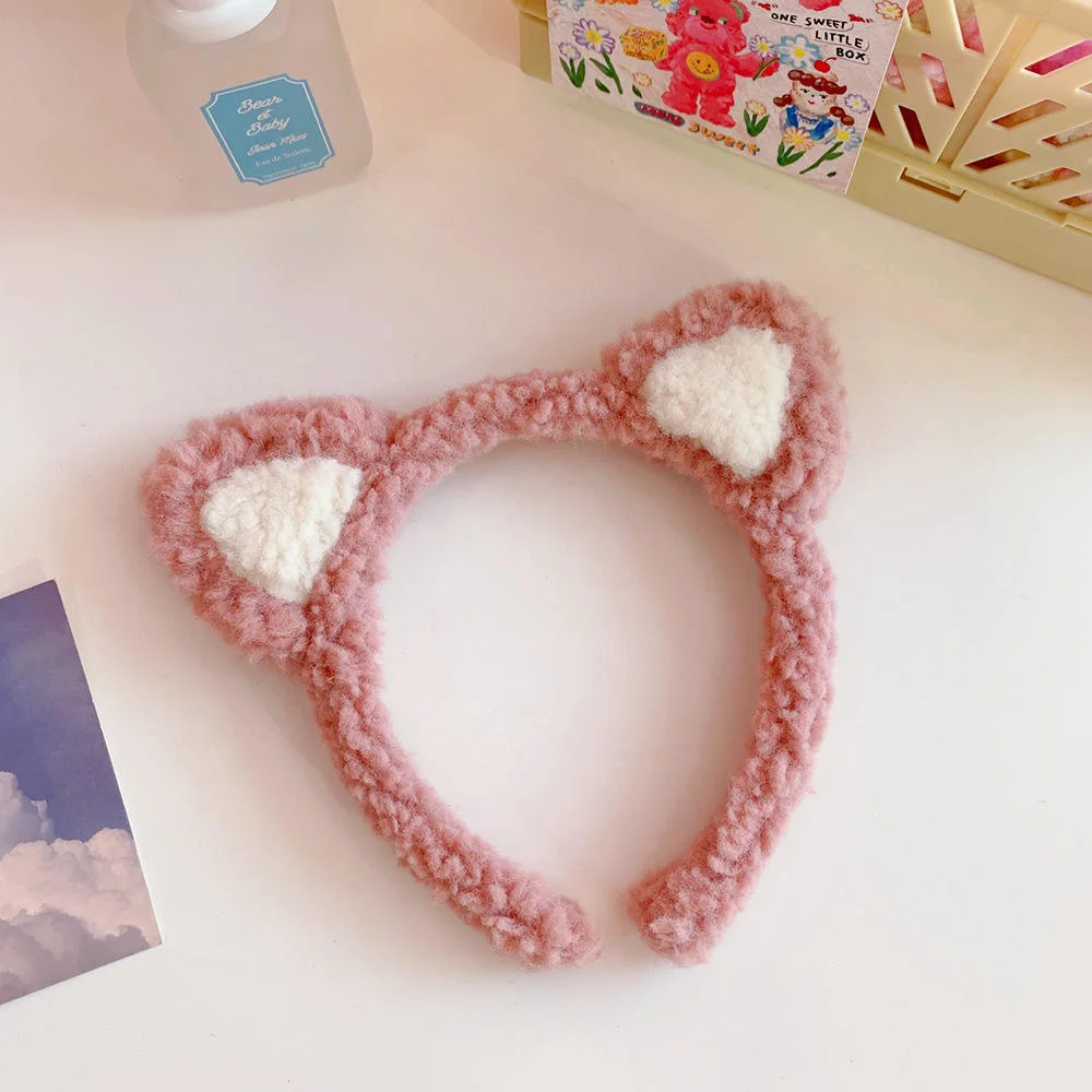 Korean Cute Cartoon Cat Ear Lamb Wool Furry Headbands