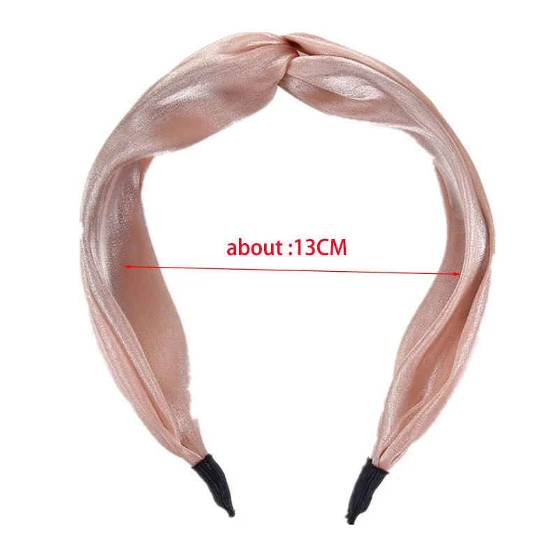 OEM Factory Direct Sales Silk Fabric Hair Accessories Cross-Broadband Hairbands Wide Brim Solid Color Headband for Woman