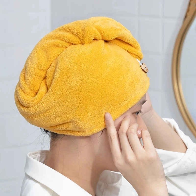 Microfiber Hair Drying Hat Towel Shower Bath SPA Turban Hair Dry Cap