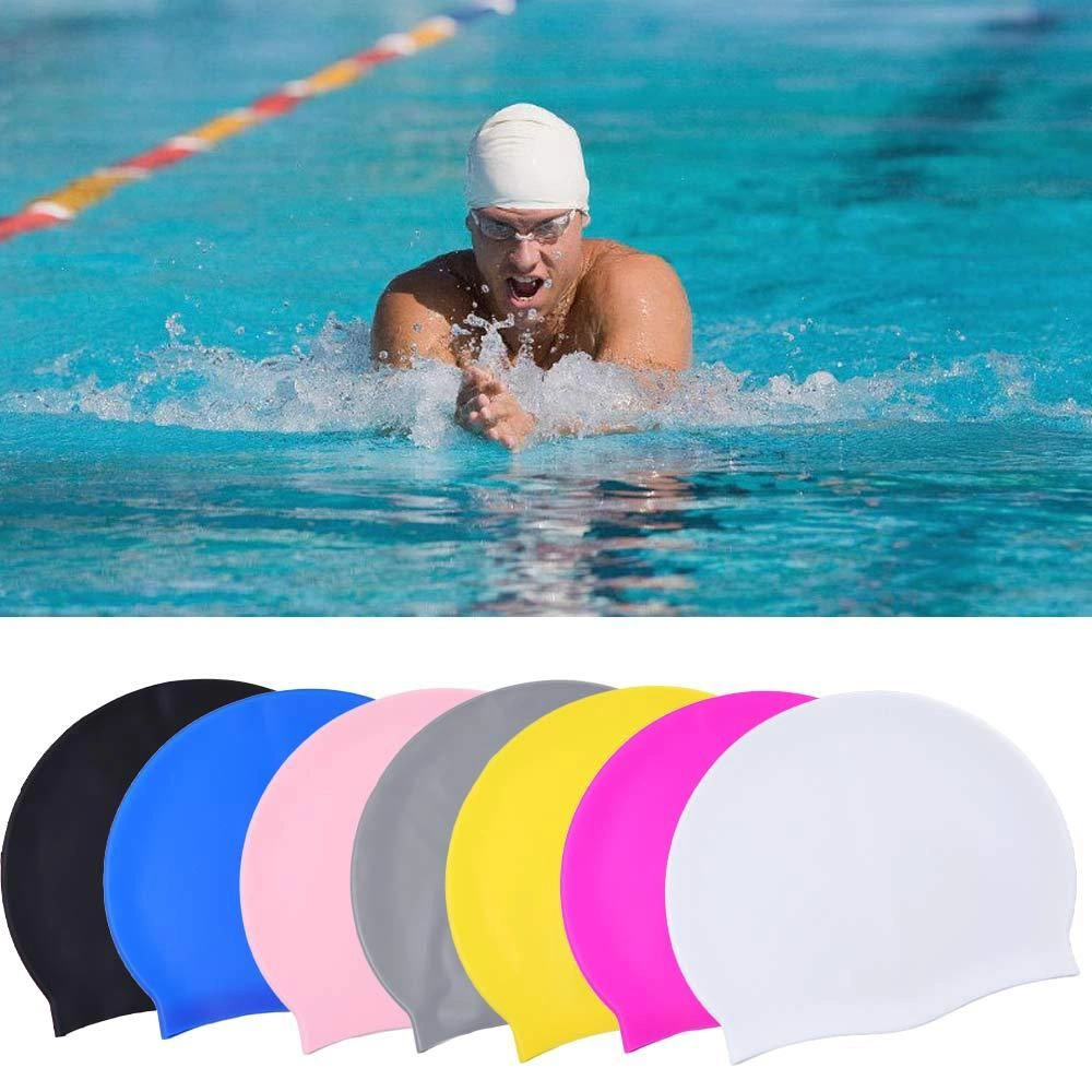 Silicone Elastic Swimming Cap Waterproof Swim Hat for Men Women Adult Kids Long Hair Pool Caps Protect Ears Swimming Equipment