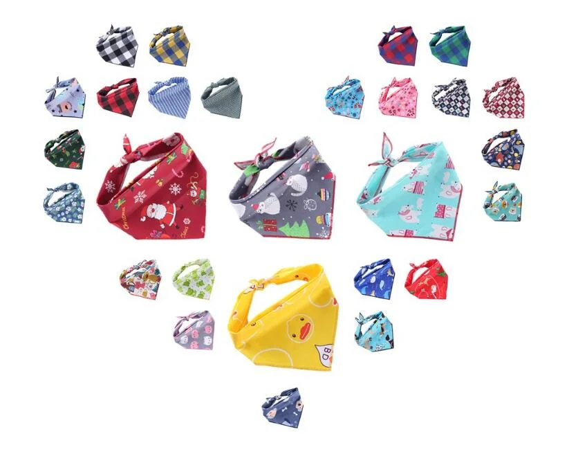 Dogs Bandanas Cat Kerchief Washable Triangle Bibs Head Scarves