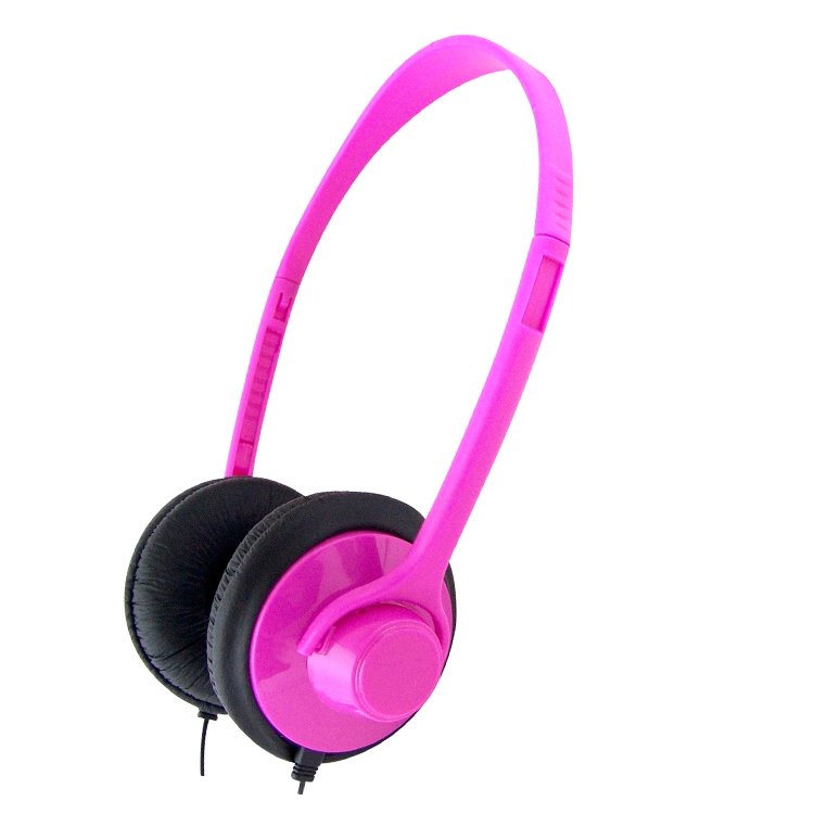 Disposable Black Headset Swivel Earcups Foldable Lightweight Stereo in-Ear 3.5mm Plug Headphone