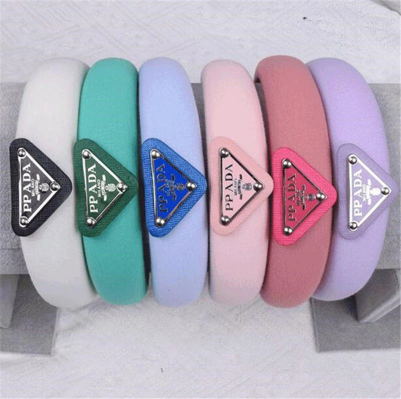 Wholesale Designer Luxury Sponge Thick Hair Band Women&prime;s Hair Band Letter P Solid Logo Brand Headband